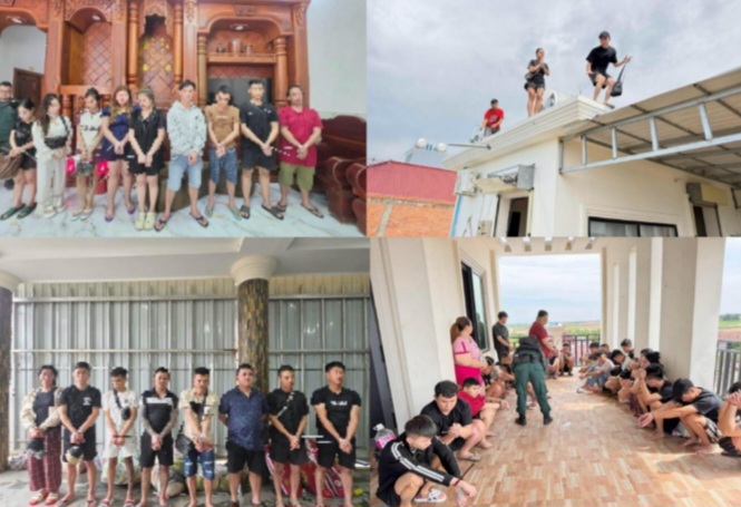 កម្លាំងនគរបាលខេត្តស្វាយរៀង សហការជាមួយនាយកដ្ឋានព្រហ្មទណ្ឌ ចុះបង្ក្រាបទីតាំង Online Scams ២កន្លែង ឃាត់ខ្លួនជនសង្ស័យ ១១០នាក់