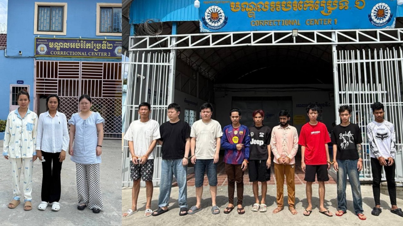 金边12名涉电诈及洗钱案多国籍嫌犯被羁押候审